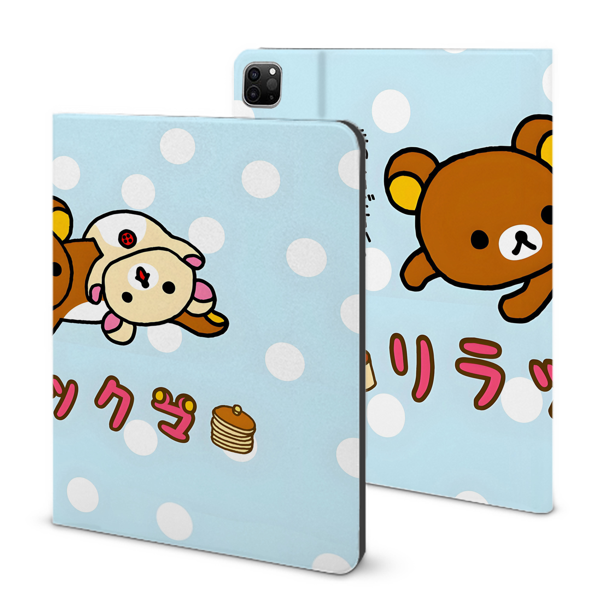 （画像用） リラックマ リラックマ キイロイトリ Rilakkuma Korilakkuma Kiiroitori IPad ケース ブック型 PUレザー TPU 耐衝撃 軽量 薄型 ペン収納なし 全面保護 IPad 各モデル対応